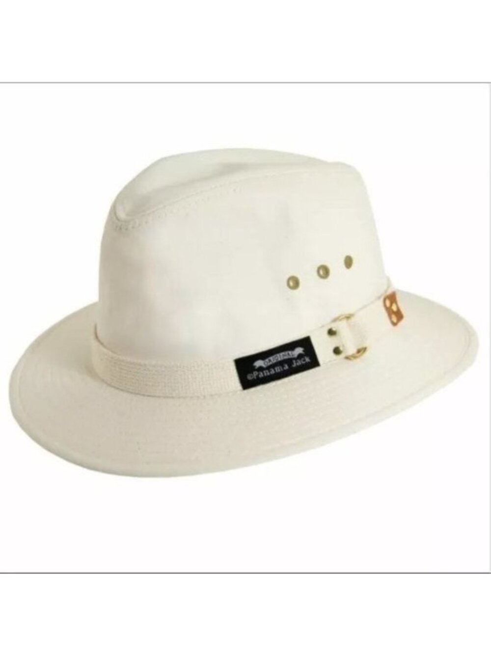 Panama Jack Original Cotton Canvas Natural Fedora Hat Size XL NWT